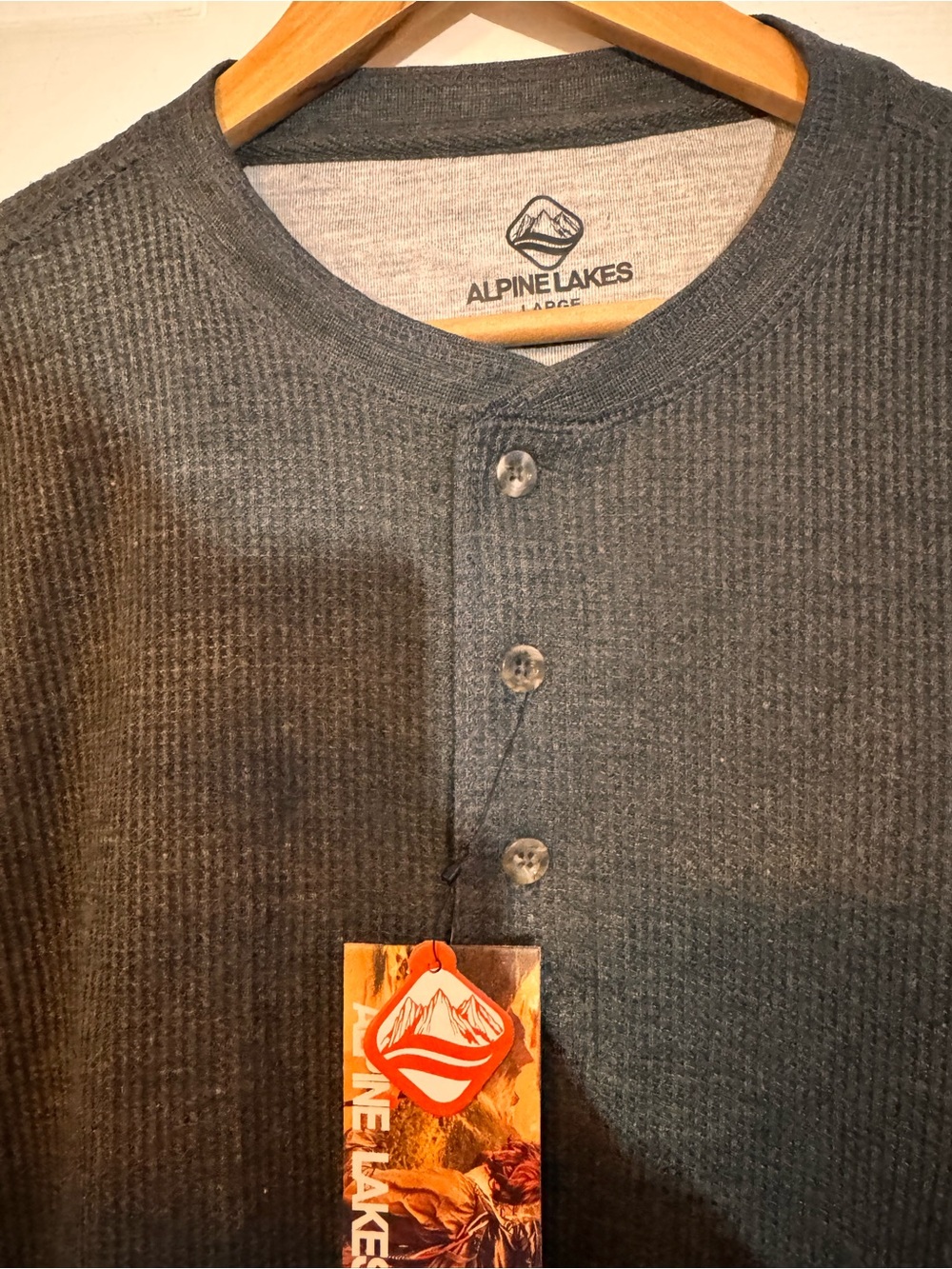 Men’s Dark Gray Alpine Lakes Thermal Henley Shirt